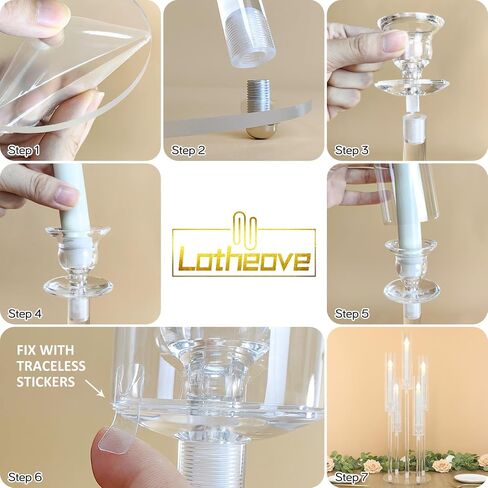 Taper Candlestick Holders for Table Centerpiece, Acrylic Candle Holder for Taper Candles, Clear Candlestick Holder, for Wedding, Party, Dining Table, Halloween, Christmas Anniversary Decor in Saudi Arabia