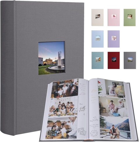 ألبوم صور مقاس 4x6 420 صورة مع مساحة للكتابة، وغطاء من الكتان لألبوم الصور مقاس 4x6 مع جيوب مذكرة سهلة الارتداء، و420 صورة مقاس 4x6 كتاب ألبوم صور لحفلات الزفاف والأطفال والسفر والأسرة والطفل (أخضر حكيم) in Kuwait