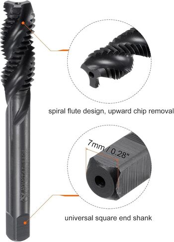 uxcell Tap and Die Set, M12 x 1.75 Metric Nitride Coated Screw Thread Milling Spiral Flute Tap with Round Threading Die in Saudi Arabia