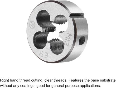 uxcell Tap and Die Set, M12 x 1.75 Metric Nitride Coated Screw Thread Milling Spiral Flute Tap with Round Threading Die in Saudi Arabia
