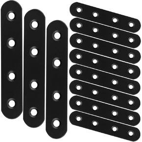 60Pcs Black Mending Plates, 4" Heavy Duty Black Straight Bracket, Metal Flat Iron Corner Braces, Joining Plate Repairing Fastener for Wood Table Bed Bookshelves Cabinet, Fixing Furniture Hardware in Saudi Arabia
