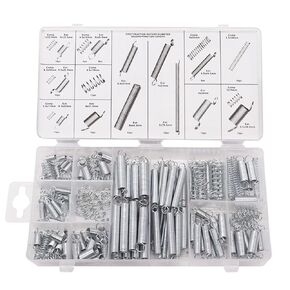 200PCS Spring Assortment Kit,Extension and Compression Springs Kit,Assorted Size Small Springs，Zinc Plated Steel Mechanical Compression Springs for Home Repairs & DIY