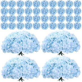 Auihiay 304 PCS Hydrangea Artificial Flowers, Silk Artificial Flowers Heads with Stems, Lifelike Faux White Flowers for DIY Wedding Party, Arch and Background, Home, Garden, Baby Shower Decor