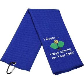 MEIKIUP Pickleball Sports Lovers Gift Pickleball Sports Towel Pickleball Events Gift I Swear I was Aiming for Your Feet! (Aiming for Your Feet towel)