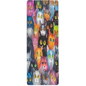 Cute Cats Yoga Mat Thick Non Slip Yoga Mat Workout Mat for Men Women, Exercise & Exercise Mat for Home Gym, Yoga, Pilates, Stretching, and Floor