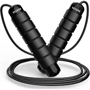 Oxcord Jump Rope, Tangle-Free Rapid Speed Jumping Rope Cable with 6" Memory Foam Ball Bearings for Women, Men, & Kids, Adjustable Steel High Velocity Rope for Fitness, Home Exercise & Slim Body