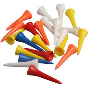 Pokinge 50Pcs Plastic Golf Tees,Colorful Golf Tees Professional Golf Tees Mixed Color Tall Golf Tees Lightweight Practice Dropshipping Golf Accessories