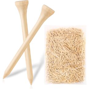 Bamboo Golf Tees 500 PCS 2-3/4 inch Length | Bamboo Golf Tees, 7X Stronger Than Wood Golf Tees, Reduce Friction & Side Spin (500)
