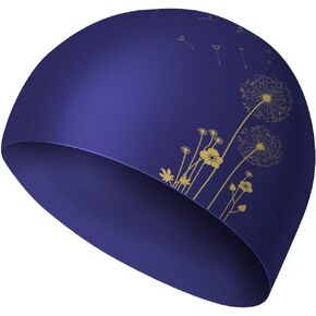 WAVEYU Swim Cap Silicone, Swimming Cap for Women, Cute Swim Caps for Girls