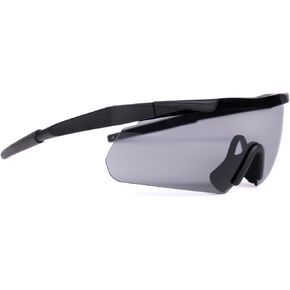 Safety Glasses - Shooting Glasses (ANSI Z87.1+ and CE Certified), UV400 Rated, TR90 Frame, Interchangeable Lenses, Lightweight, Shatter Resistant Eye Protection (Black)