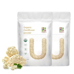 Organic Cauliflower Powder 2-Pack Unleash'd Organic Keto Baking and Cooking Gluten-Free Non-GMO Perfect for Soups and Pizza 100% Organic