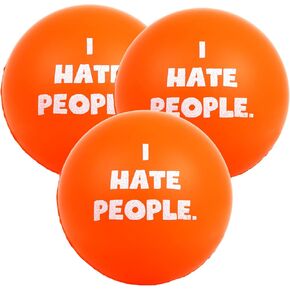 I Hate People Grip Strengtheners and Stress Balls, Relatable Funny Quote Coworker Gifts, 2.48 Inches (Pack of 3)