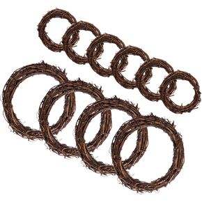 Grapevine Wreath Set, Marrywindix 10 Pieces 2 Sizes Natural Vine Branch Wreath Christmas DIY Rattan Wreath Garland for Christmas Holiday Craft Wedding Decor (3inch & 6inch)