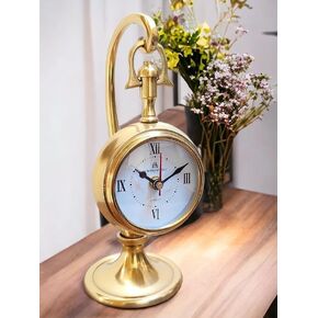 Metal Tabletop Clock Decorative Desk Clock Antique Home Decor Office Use