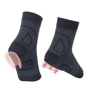 Heel Protector Compression Sleeve Socks for Cracked Heels, Heel Spurs, Plantar Fasciitis, Tendinitis, and Heel Pain, Heel Cushions Cups for Women and Men-1 Pair