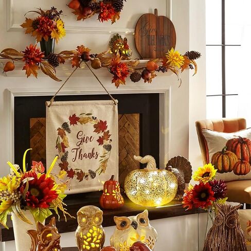 Mercury Glass Pumpkins Decor 5.9" Gold Glass Pumpkin Pumpkin Table Decor Decorations Indoor Pumpkins for Fall Harvest Thanksgiving Halloween Decorating (Round) in Saudi Arabia