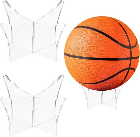Acrylic Basketball Stand Holder 4.7x2.5 Inch, 2 Pack Clear Football Stand for Display, Acrylic Storage Display Ball Stand for Football Basketball Soccer, Volleyball in Saudi Arabia