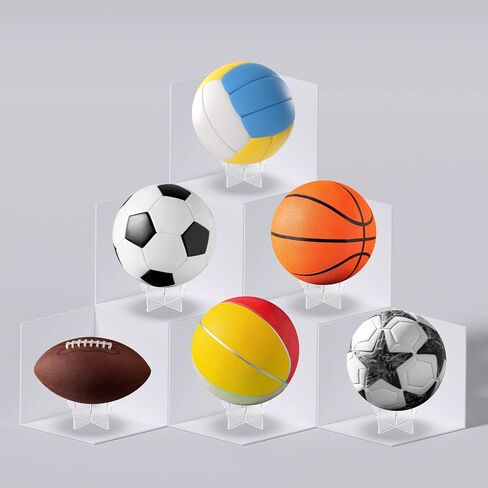 Acrylic Basketball Stand Holder 4.7x2.5 Inch, 2 Pack Clear Football Stand for Display, Acrylic Storage Display Ball Stand for Football Basketball Soccer, Volleyball in Saudi Arabia