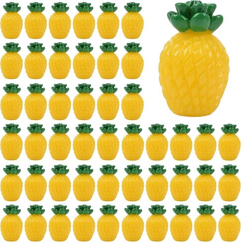 HUIANER أناناس صناعي صغير 50 ​​قطعة من الأناناس الصغير تمثال أناناس مصغر تزيين الأناناس المزيف محاكاة الفاكهة للمنزل والمطبخ والتصوير الفوتوغرافي وحفلات الديكور in Kuwait