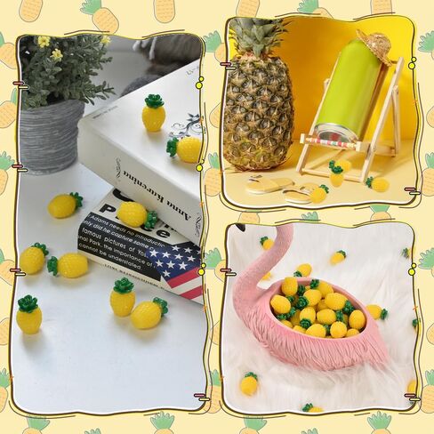 HUIANER أناناس صناعي صغير 50 ​​قطعة من الأناناس الصغير تمثال أناناس مصغر تزيين الأناناس المزيف محاكاة الفاكهة للمنزل والمطبخ والتصوير الفوتوغرافي وحفلات الديكور in Kuwait