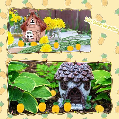 HUIANER أناناس صناعي صغير 50 ​​قطعة من الأناناس الصغير تمثال أناناس مصغر تزيين الأناناس المزيف محاكاة الفاكهة للمنزل والمطبخ والتصوير الفوتوغرافي وحفلات الديكور in Kuwait