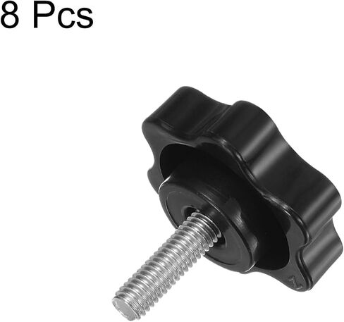HARFINGTON 8 قطع مقابض نجوم M10 × 20 مم 304 مسمار ملولب من الفولاذ المقاوم للصدأ 38 مم بلاستيك 6 نجوم رأس لشد اليد، مقبض برغي الإبهام، أسود in Saudi Arabia