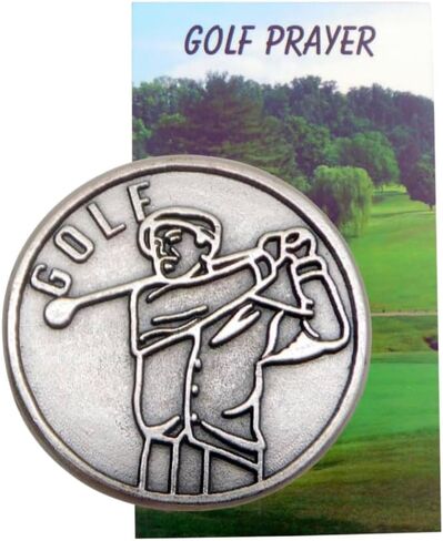 Westmon Works Golfers Pocket Token Prayer Set with Wallet Sized Golf Holy Card and Trinket Made in Italy in Saudi Arabia