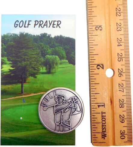 Westmon Works Golfers Pocket Token Prayer Set with Wallet Sized Golf Holy Card and Trinket Made in Italy in Saudi Arabia
