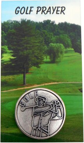 Westmon Works Golfers Pocket Token Prayer Set with Wallet Sized Golf Holy Card and Trinket Made in Italy in Saudi Arabia