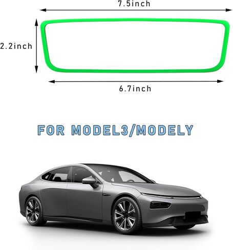 Rear View Mirror Protector Frame, Silicone Automotive Interior Rearview Mirror Cover for Women Girls, Mirror Edge Protective Cover Compatible with Model 3 Y, Car Accessories (Black) in Saudi Arabia