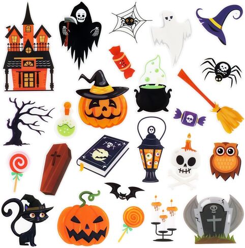 25 Pcs Halloween Thick Gel Clings Halloween Windows Stickers for Kids Halloween Static Cling Decal of Nurse Party Decoration in Saudi Arabia