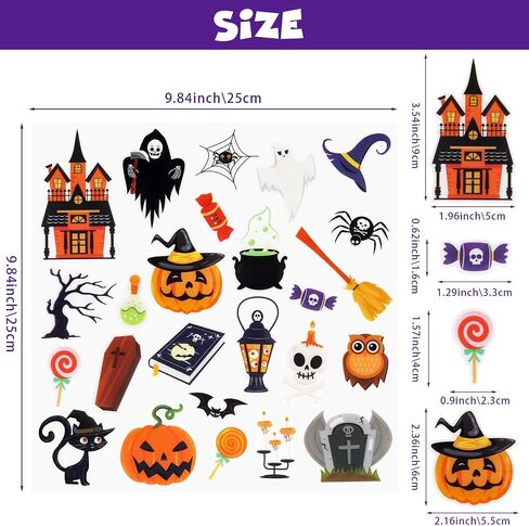 25 Pcs Halloween Thick Gel Clings Halloween Windows Stickers for Kids Halloween Static Cling Decal of Nurse Party Decoration in Saudi Arabia