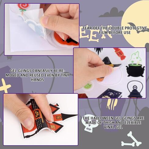 25 Pcs Halloween Thick Gel Clings Halloween Windows Stickers for Kids Halloween Static Cling Decal of Nurse Party Decoration in Saudi Arabia
