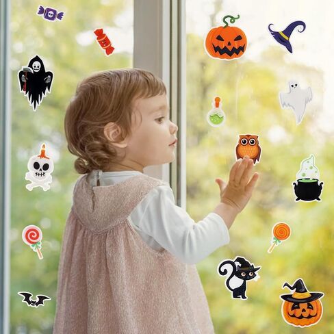 25 Pcs Halloween Thick Gel Clings Halloween Windows Stickers for Kids Halloween Static Cling Decal of Nurse Party Decoration in Saudi Arabia