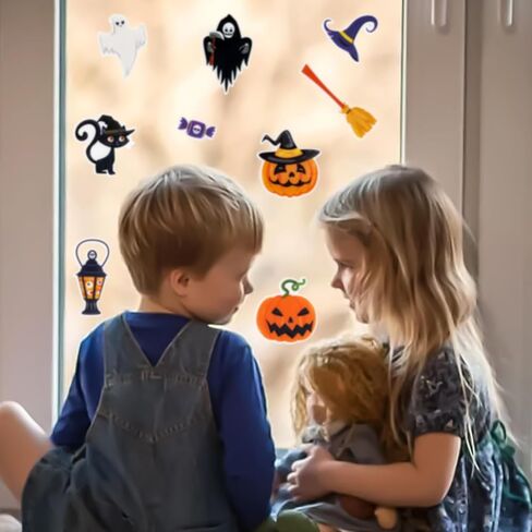 25 Pcs Halloween Thick Gel Clings Halloween Windows Stickers for Kids Halloween Static Cling Decal of Nurse Party Decoration in Saudi Arabia