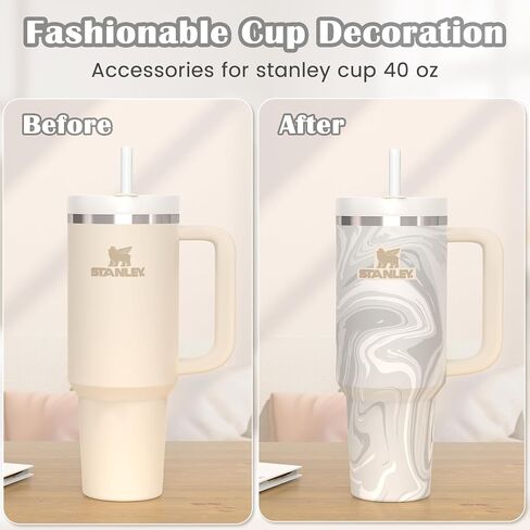 iCasso Water Bottle Stickers for Stanley Cup Accessories 40 OZ, Waterproof, Tear-Resistant and No Deformation Stylish Stickers and for Stanley Tumbler Accessories in Saudi Arabia