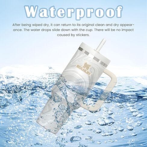 iCasso Water Bottle Stickers for Stanley Cup Accessories 40 OZ, Waterproof, Tear-Resistant and No Deformation Stylish Stickers and for Stanley Tumbler Accessories in Saudi Arabia