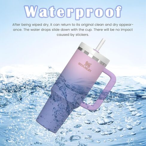 iCasso Water Bottle Stickers for Stanley Cup Accessories 40 OZ, Waterproof, Tear-Resistant and No Deformation Stylish Stickers and for Stanley Tumbler Accessories in Saudi Arabia