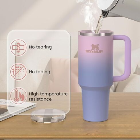 iCasso Water Bottle Stickers for Stanley Cup Accessories 40 OZ, Waterproof, Tear-Resistant and No Deformation Stylish Stickers and for Stanley Tumbler Accessories in Saudi Arabia