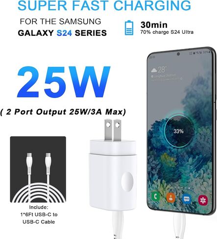 25W Motorola Edge 2024 Charger Fast Charging Cable 6FT USB C Phone Charger Cord for Moto G Stylus 5G 2024, Edge 50 Ultra Pro, X50 Ultra, G 5G 2024, G Play, G Power 2023 2022 2021, Edge+ Razr, G Pure in Saudi Arabia