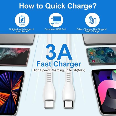 25W Motorola Edge 2024 Charger Fast Charging Cable 6FT USB C Phone Charger Cord for Moto G Stylus 5G 2024, Edge 50 Ultra Pro, X50 Ultra, G 5G 2024, G Play, G Power 2023 2022 2021, Edge+ Razr, G Pure in Saudi Arabia