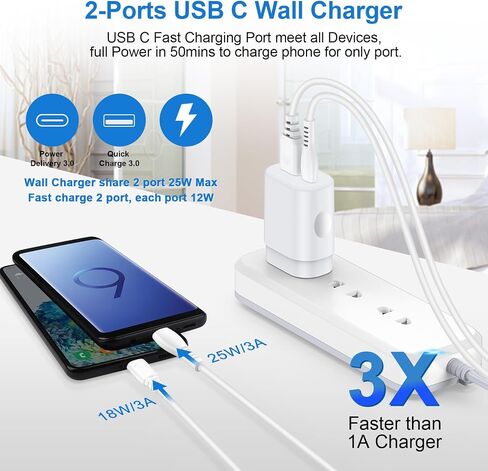 25W Motorola Edge 2024 Charger Fast Charging Cable 6FT USB C Phone Charger Cord for Moto G Stylus 5G 2024, Edge 50 Ultra Pro, X50 Ultra, G 5G 2024, G Play, G Power 2023 2022 2021, Edge+ Razr, G Pure in Saudi Arabia