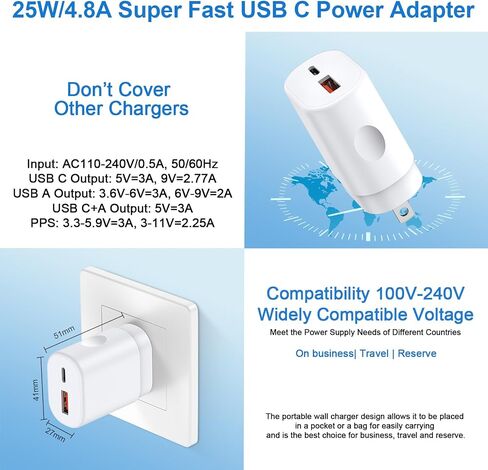 25W Motorola Edge 2024 Charger Fast Charging Cable 6FT USB C Phone Charger Cord for Moto G Stylus 5G 2024, Edge 50 Ultra Pro, X50 Ultra, G 5G 2024, G Play, G Power 2023 2022 2021, Edge+ Razr, G Pure in Saudi Arabia