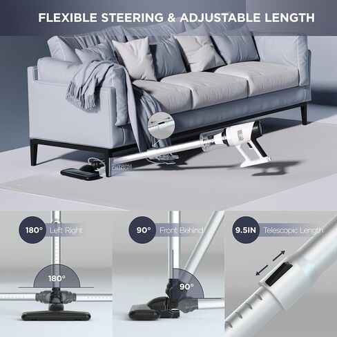 Corded Stick Vacuum, Long Power Corded Vacuum, Powerful Suction Lightweight Small Vacuum Cleaner, 8 in 1 Convenient Handheld Vacuum for Pet Hair Hard Floor Quick Cleanups in Saudi Arabia