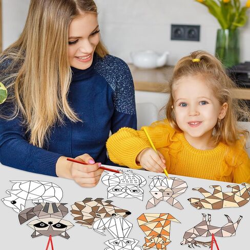 BeYumi Coloring Owl Craft Kit - 83Pcs Back to School Color Your Own Owl Kit for Kids First Day of School Gifts DIY Coloring Geometric Owl Cards School Classroom Party Activity Decor Art Craft Project in Saudi Arabia