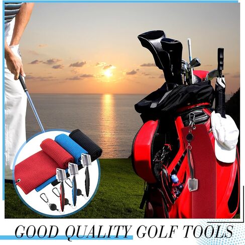 طقم ملحقات الجولف 9 قطع لحقائب الجولف تتضمن منشفة الجولف وفرشاة نادي الجولف مع خطاف أداة الجولف مع علامة كروية مغناطيسية in Kuwait