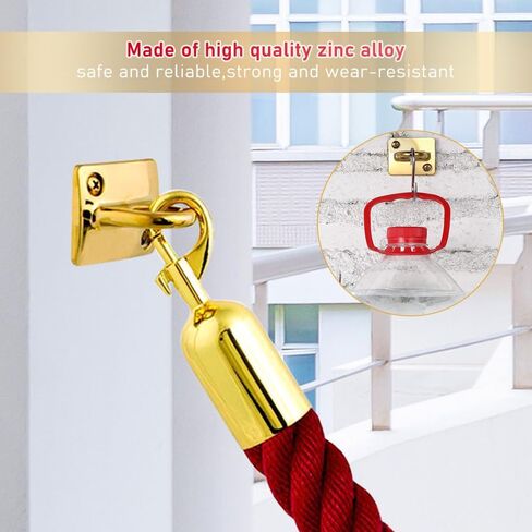 ZORZA قطعتان من حواجز أمان الحبل مع وسادة ذهبية ولوحة عين وحبل صلب ولوحة حائط مخملية وحبل ستانشيون للتحكم في الحشود على شكل حرف U وخطاف دائري معلق للسينما والفندق والعروض التلقائية للتحكم في الحشود in Kuwait