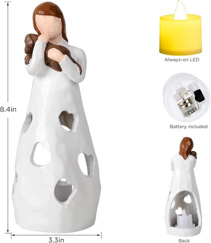 Candle Lamps,candle holder statue mom and daughter,valentines day gifts for daughter great mother gifts,daughter gift from mom,birthday gifts for mom,mother daughter gift,feel better gifts for women in Saudi Arabia