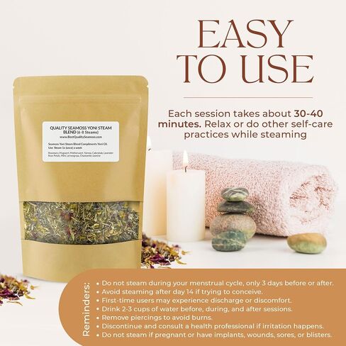 Sitz Bath Yoni Steam Herbs Relaxing Facial SelfCare, Ph Balance Complements Yoni Bowl and Yoni Oil, Yoni Herbs Pack for 3-4 Sessions, Yoni Detox and Cleanse 2 Ounces (2 oz Yoni Steam Herbs) in Saudi Arabia
