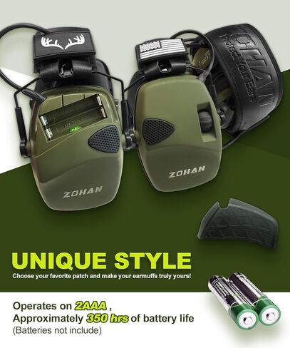 ZOHAN UPGRATED EM054 Electronic Shooting Ear Protection with 4X Sound Amplification, Slim Active Noise Reduction Earmuffs for Gun Range in Kuwait